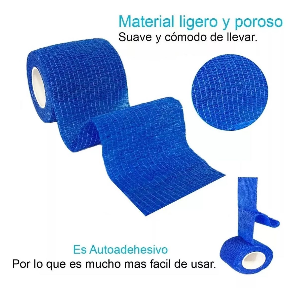 GENERICO - Venda Elástica Coban Autoadherible De 5cm X 450cm  5 Unidades