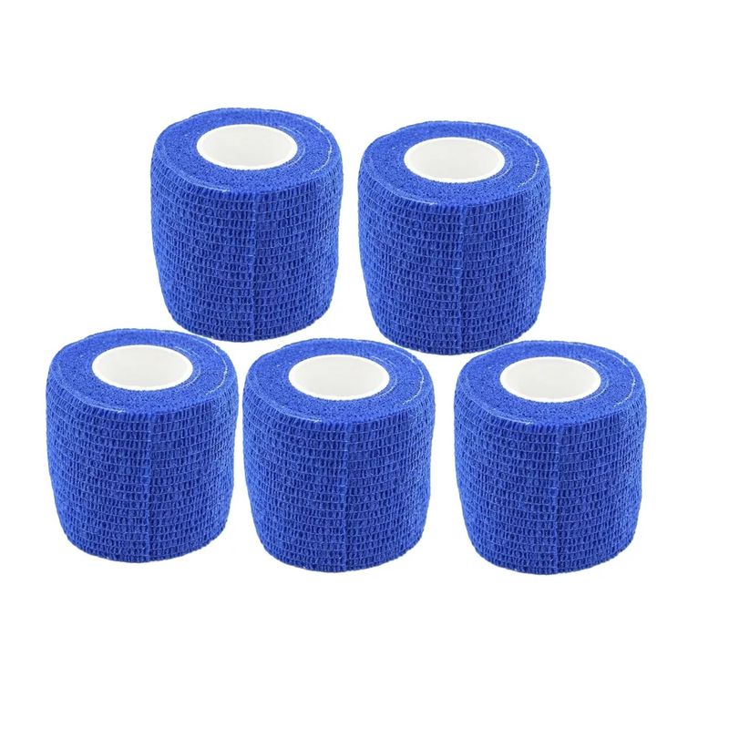 GENERICO - Pack X 5 Cinta Para Vendaje Venda Coban10cm X450cm color Azul.