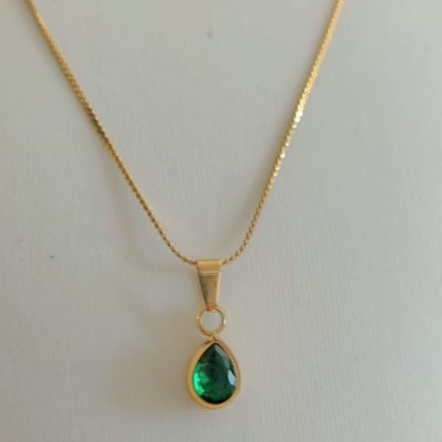 Imagen 2 del producto Cadena ORO LAMINADO 18K Con COLGANTE DE ESMERALDA