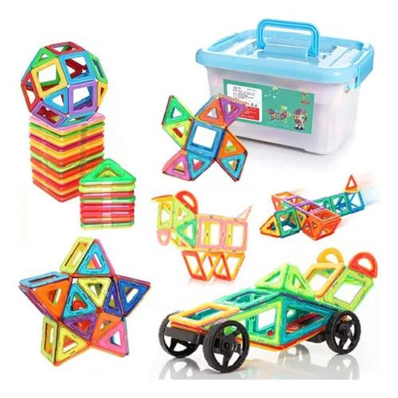 GENERICO - Bloques magnéticos de construcción 60 piezas imán multicolor