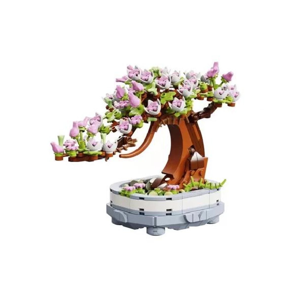 GENERICO - Bloques de flores de cerezo bonsai suculentas blanco