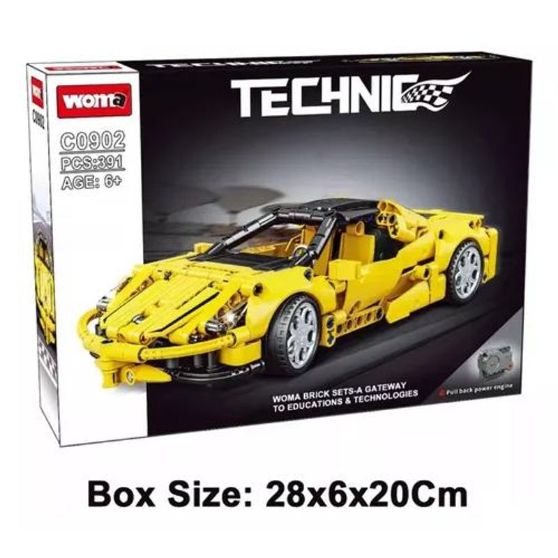 GENERICO - Juego de bloques armables Ferrari amarillo