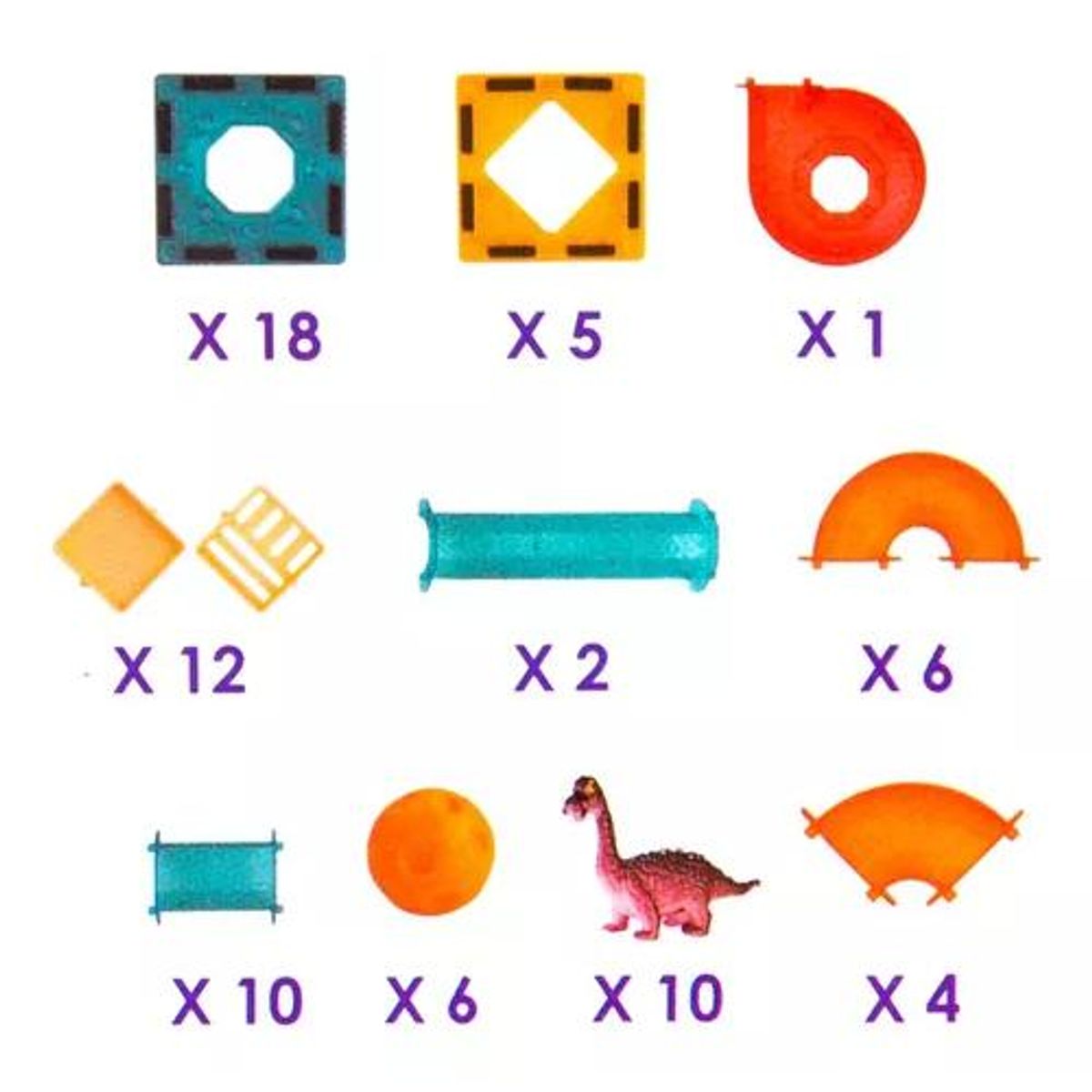 GENERICO - Bloques magnéticos didácticos de dinosaurios 74 pcs