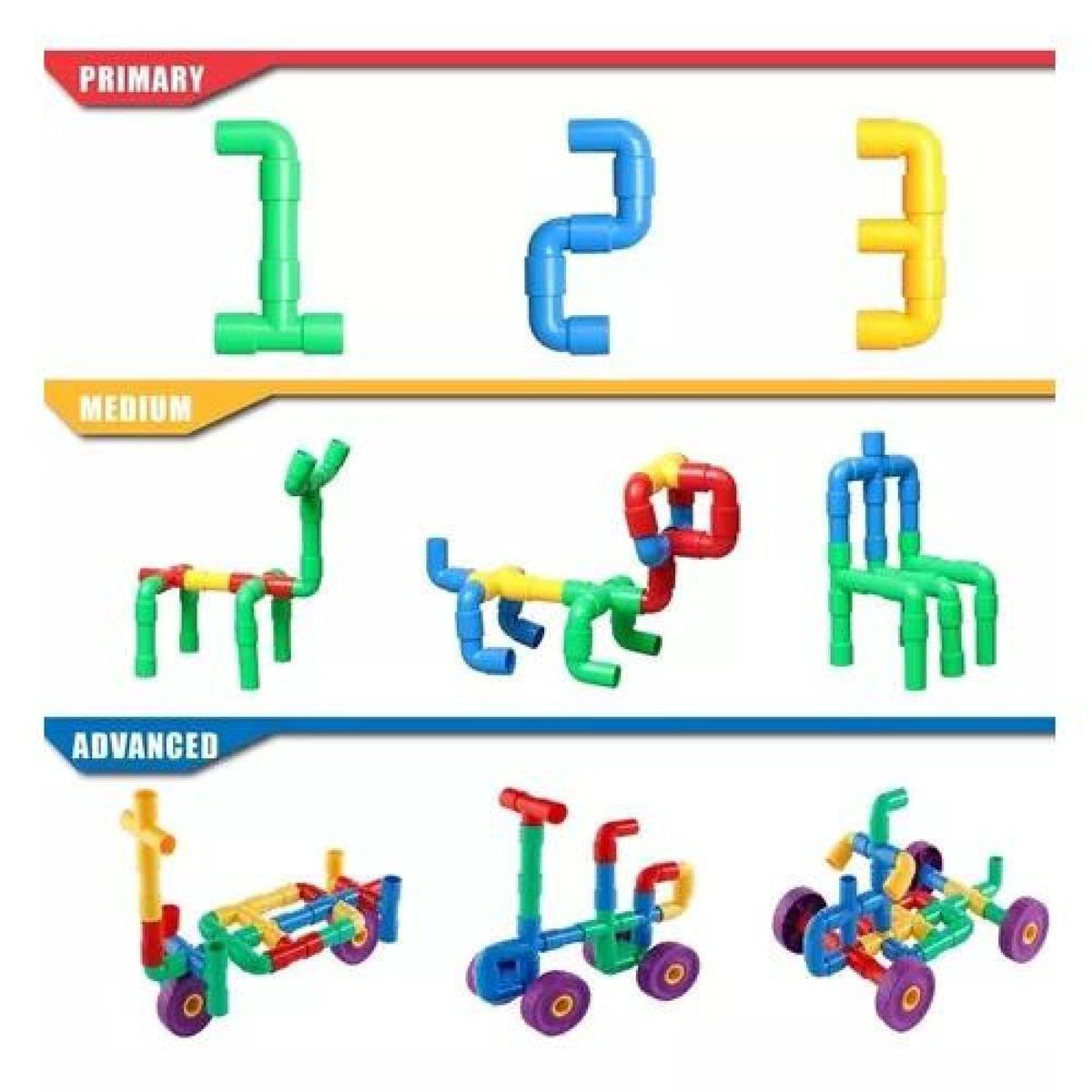 GENERICO - Bloques de construcción tubos conectables agua 72 pcs