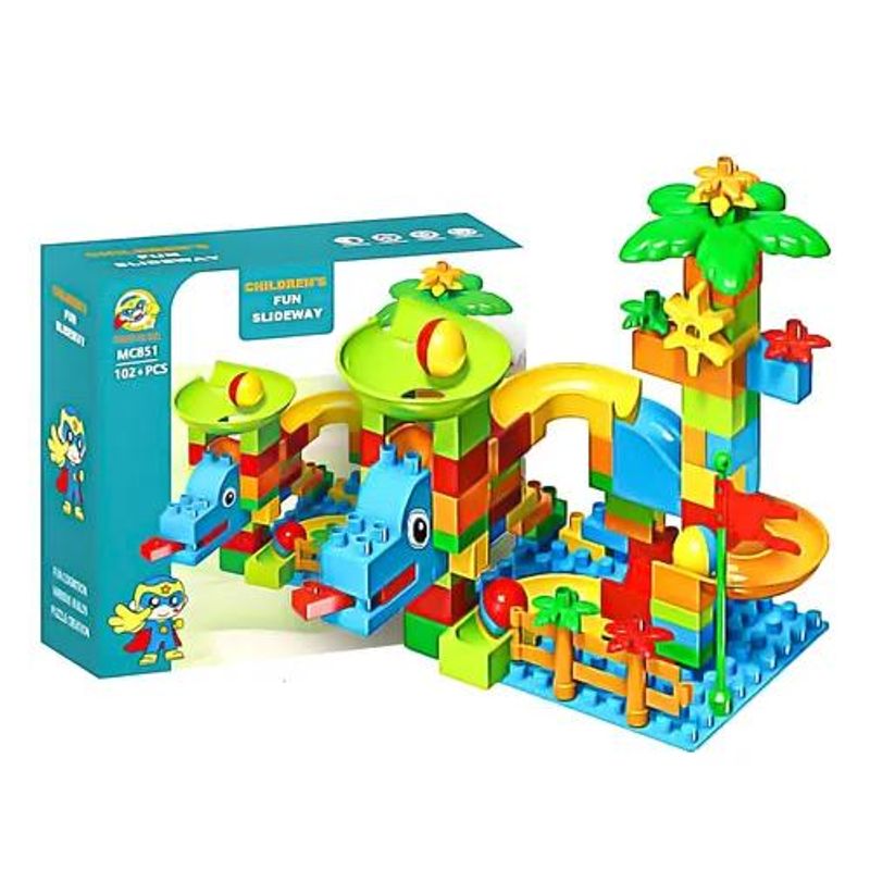 GENERICO - Bloques didácticos tobogán de pelotas 102 pcs