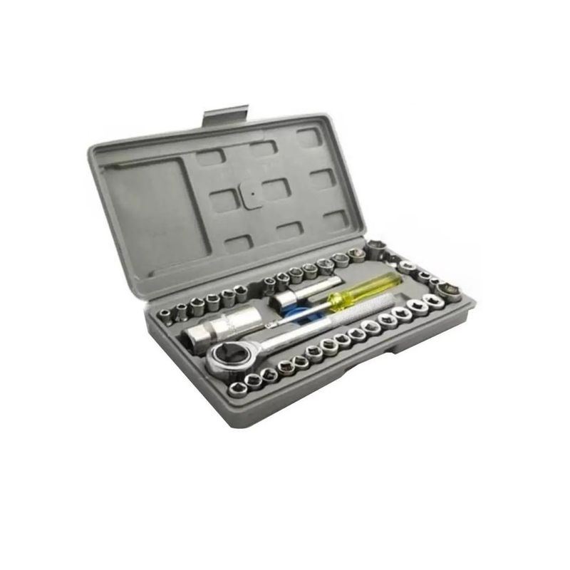 GENERICO - Juego De Dados 40 Piezas Set Herramientas Con Chicharra Gris