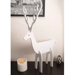 GENERICO - RENO navideño de madera COLOR BLANCO 93cm