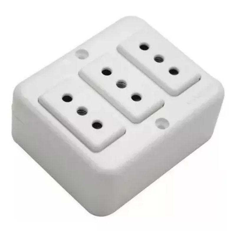 GENERICO - Tomacoriente Casquete Sobrepuesto Hembra Triple 10a