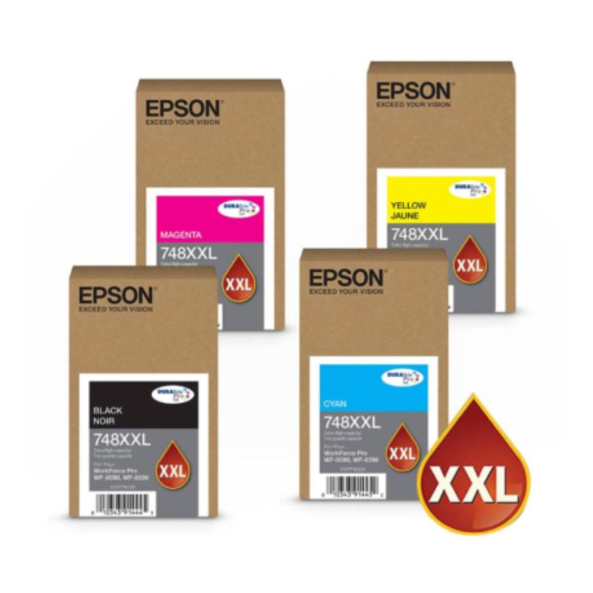 EPSON - EPSON Pack  4 Tintas Epson T748xxl Bk, C,M,Y  WF Pro 748XXL