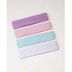 GENERICO - Set 4 bandas deportivas elásticas para el cabello rosa claro