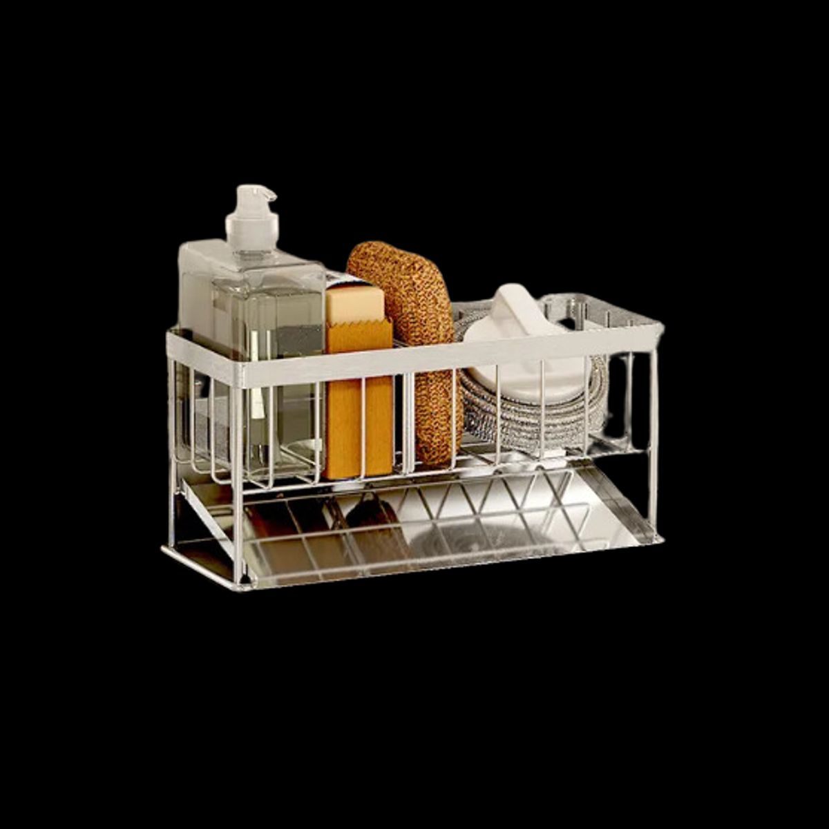 GENERICO - Porta esponja o porta accesorios de metal para cocina yo baños