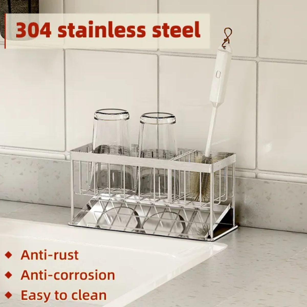 GENERICO - Porta esponja o porta accesorios de metal para cocina yo baños