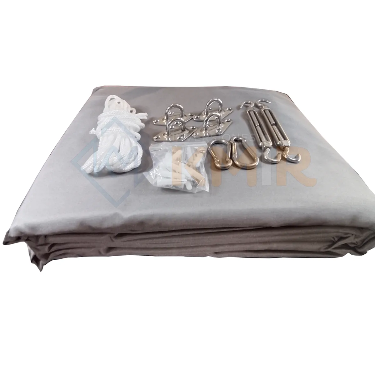 GENERICO - Toldo Sombra 3x4 100% Impermeable Gris Con Kit