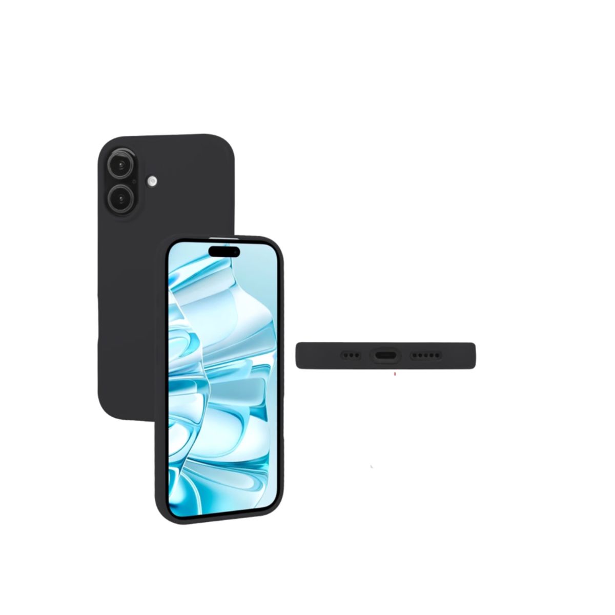 GENERICO - Carcasa Silicona para iPhone 16 Negro