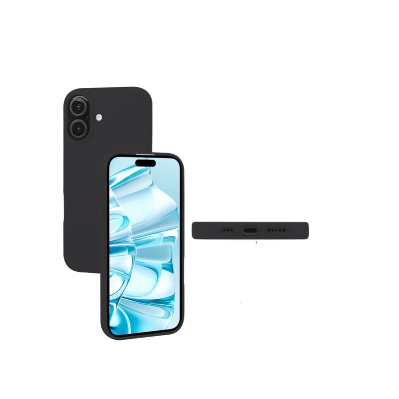 GENERICO - Carcasa Silicona para iPhone 16 Negro
