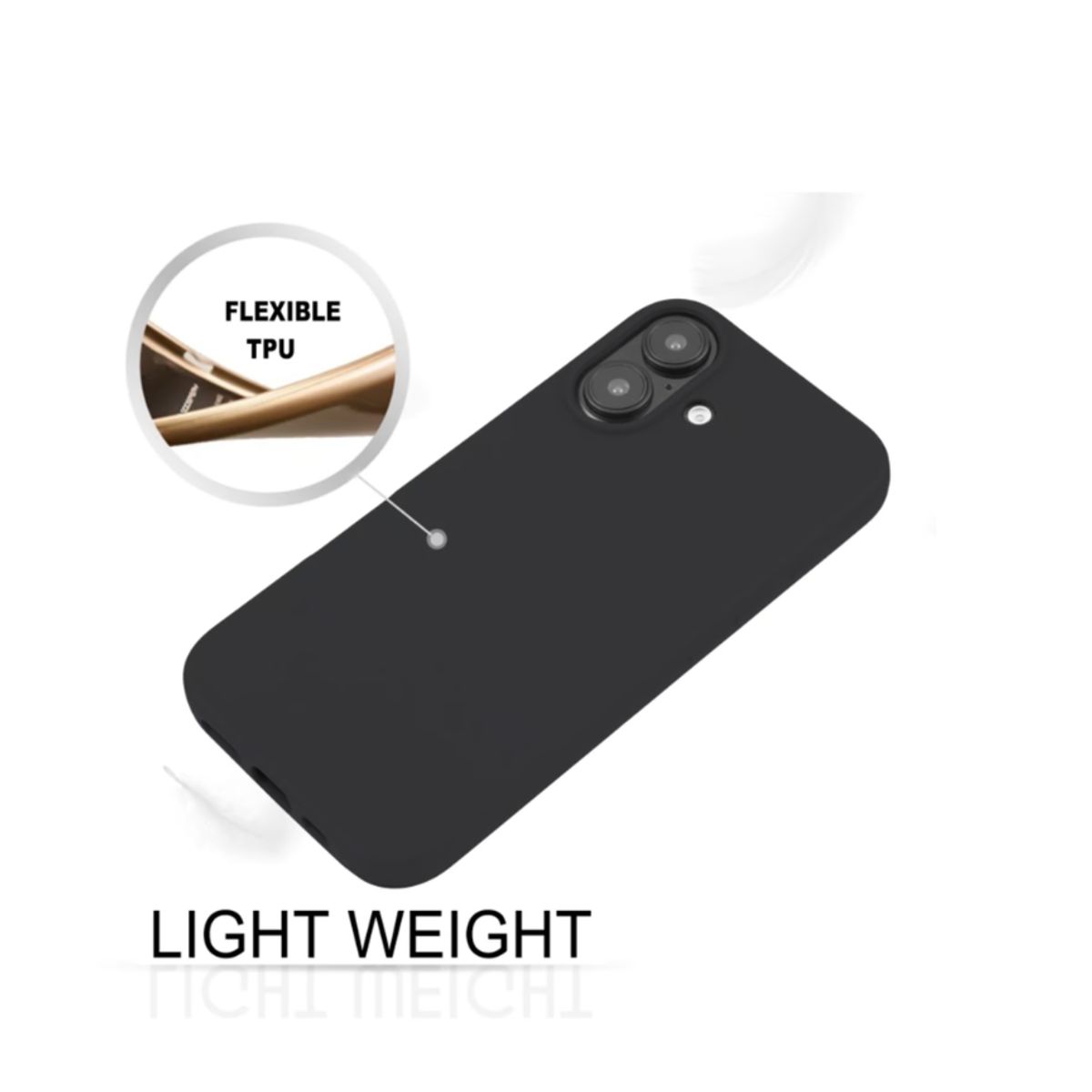 GENERICO - Carcasa Silicona para iPhone 16 Negro