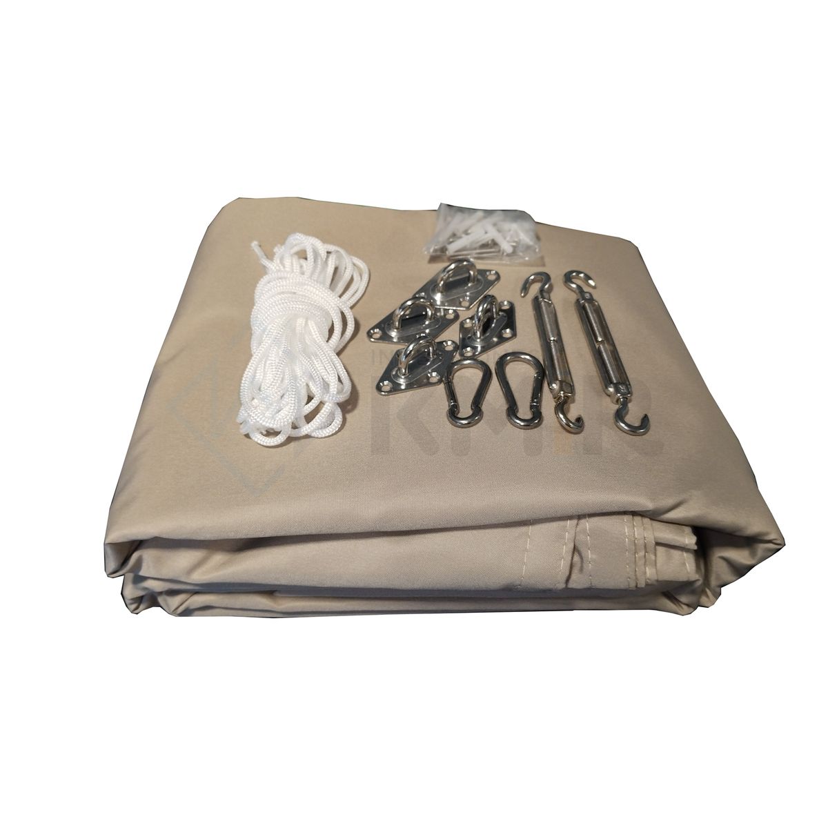 GENERICO - Toldo Sombra 2x3 100% Impermeable Caqui Con Kit