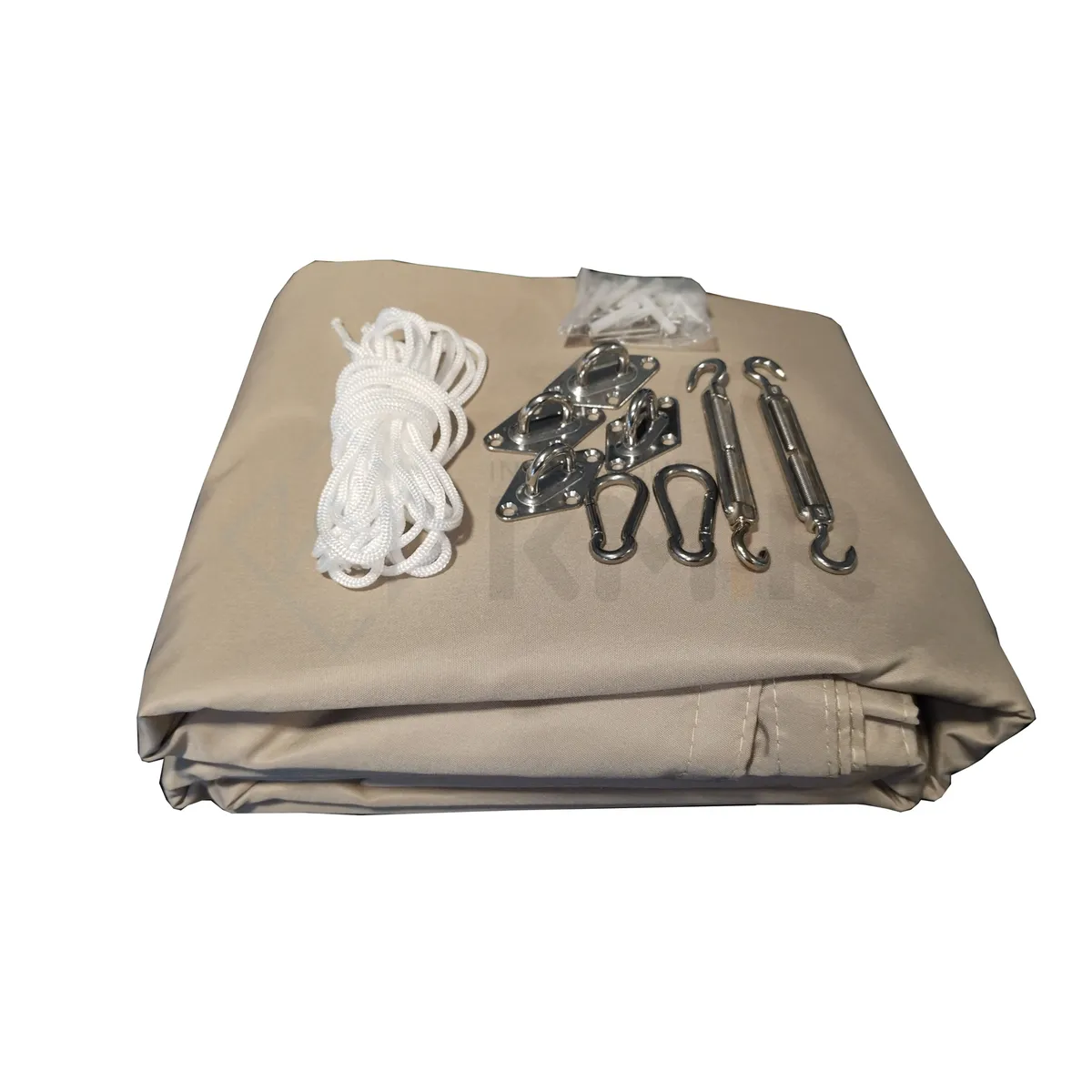 GENERICO - Toldo Sombra 3x4 100% Impermeable Caqui Con Kit