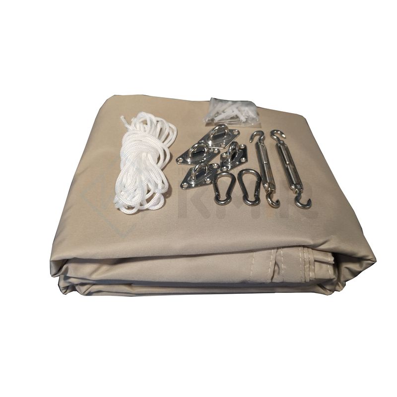 GENERICO - Toldo Sombra 4x7 100% Impermeable Caqui Con Kit