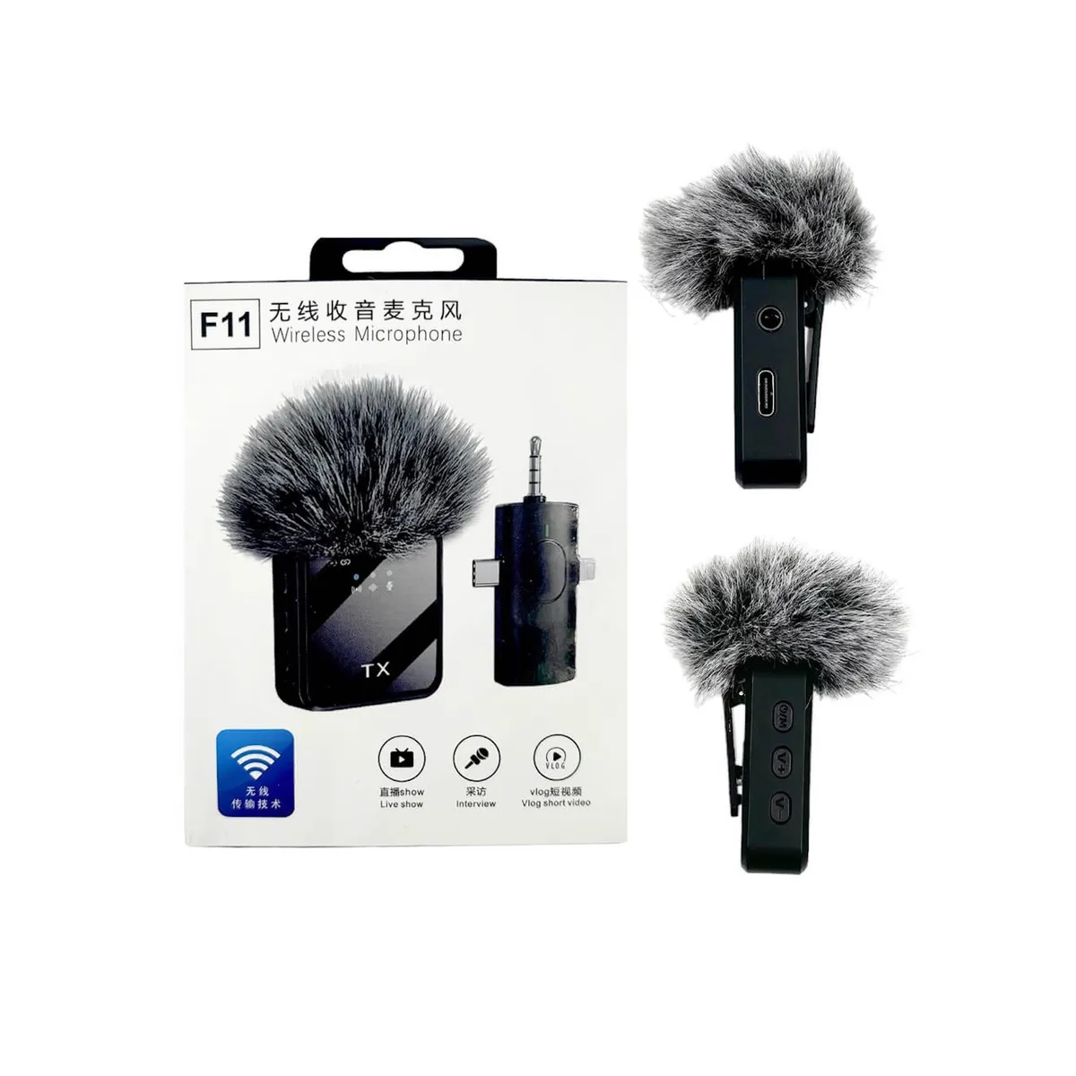 GENERICO - Micrófono Para Celular Inalámbrico De Solapa Tx F11