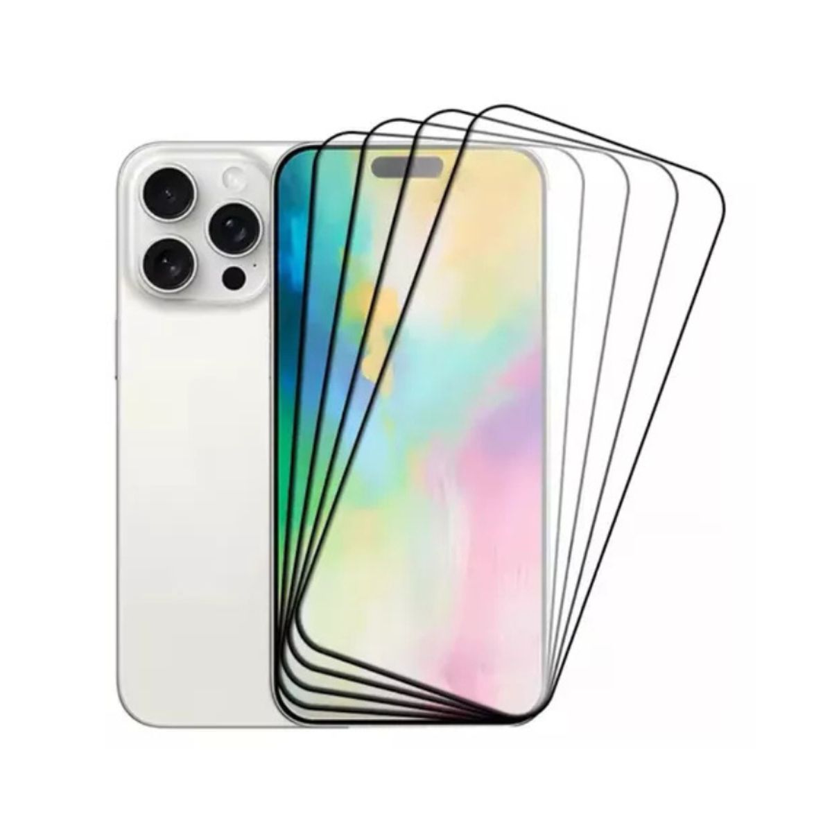 GENERICO - Pack 4 Láminas Mica De Vidrio Templado Pantalla Para iPhone 16 Pro