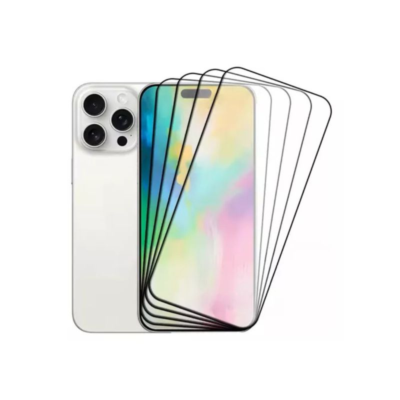 GENERICO - Pack 4 Láminas Mica De Vidrio Templado Pantalla Para iPhone 16 Pro