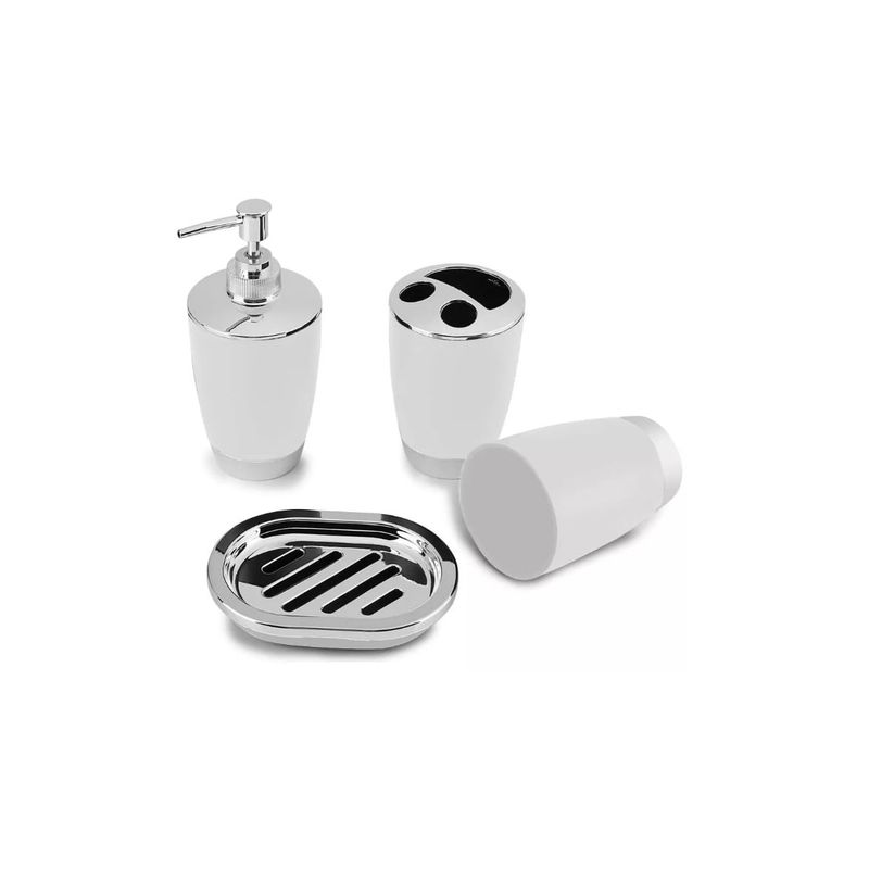 GENERICO - Set Accesorios De Baño 4pzs Portacepillos Jabonera White