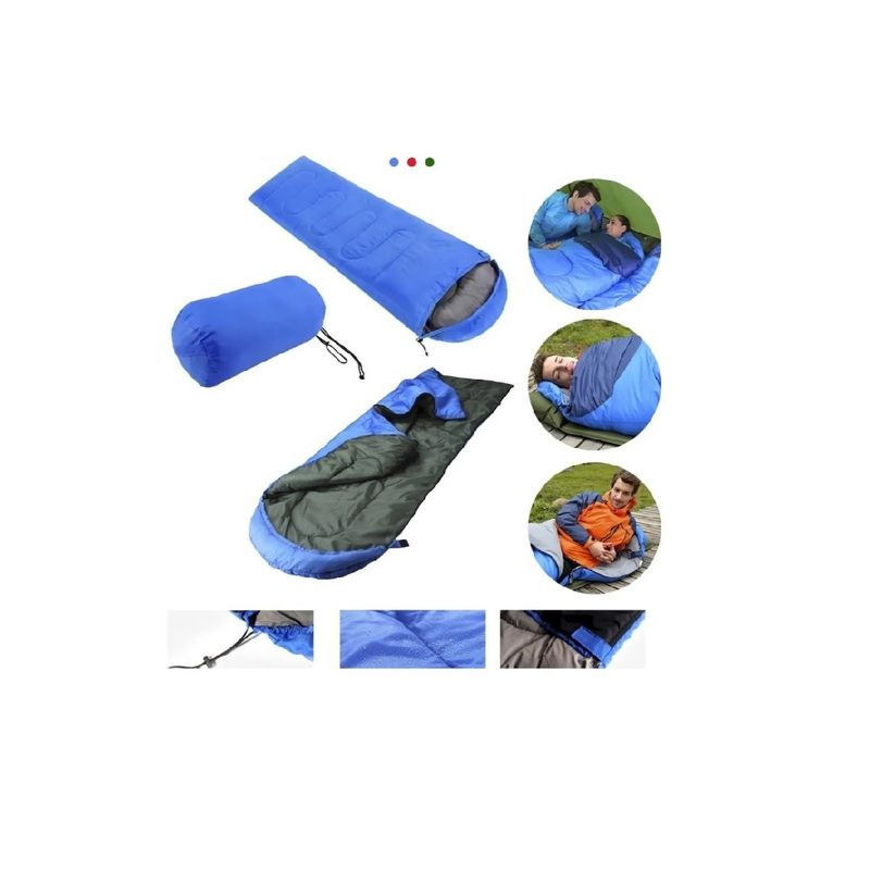 GENERICO - Saco De Dormir Camping Con Gorro Playa cabaña Blue