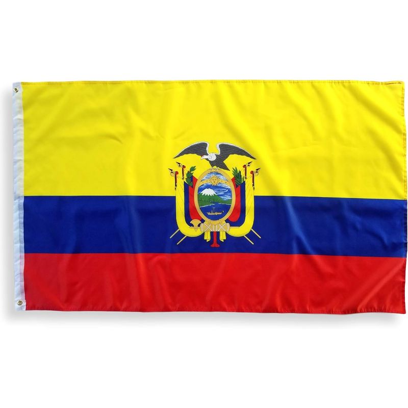 GENERICO - Bandera De Ecuador 60x90 Cms Estampada Ojales Metálicos