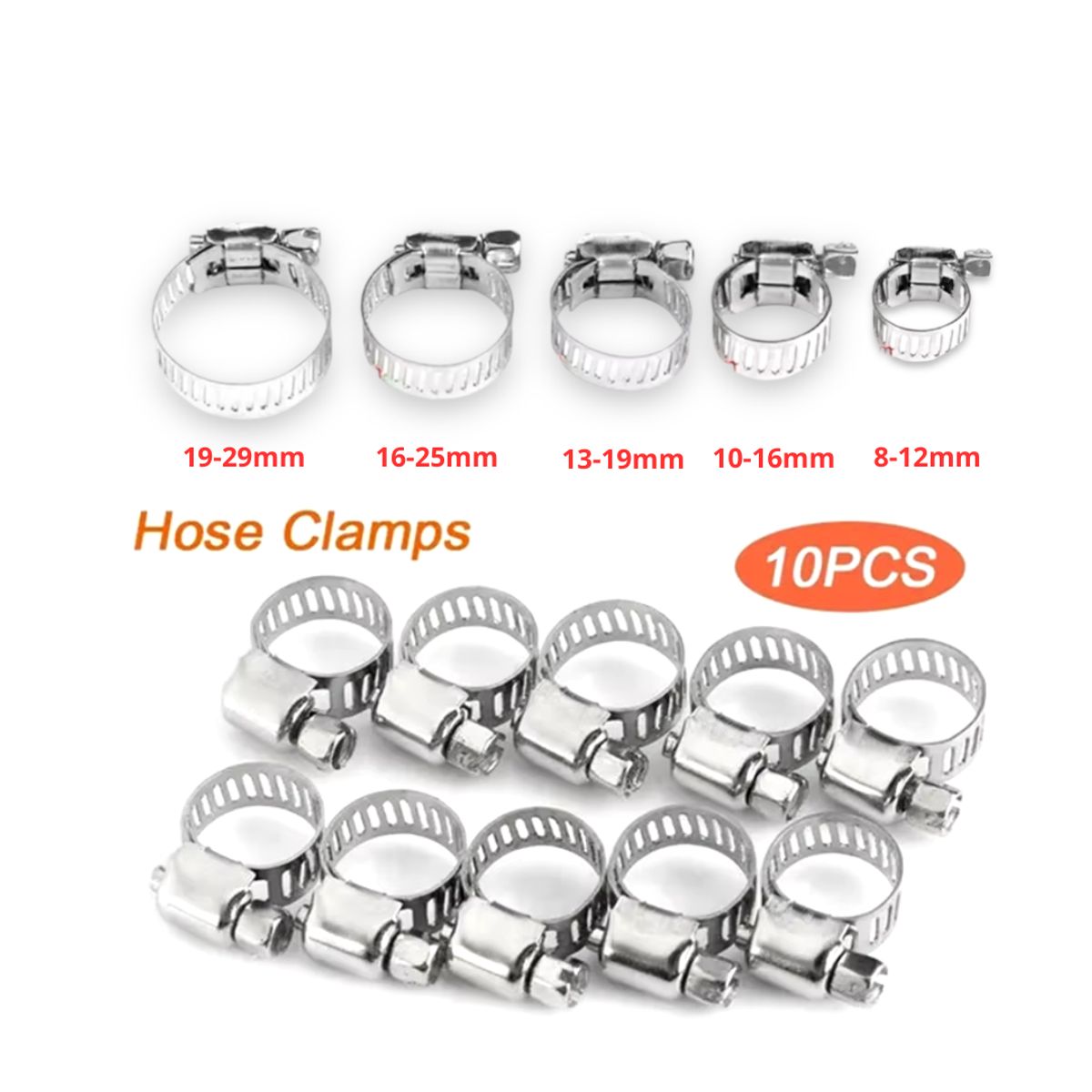 GENERICO - Set De 10 Piezas De Abrazaderas Multiusos 5 Tipos De Medidas