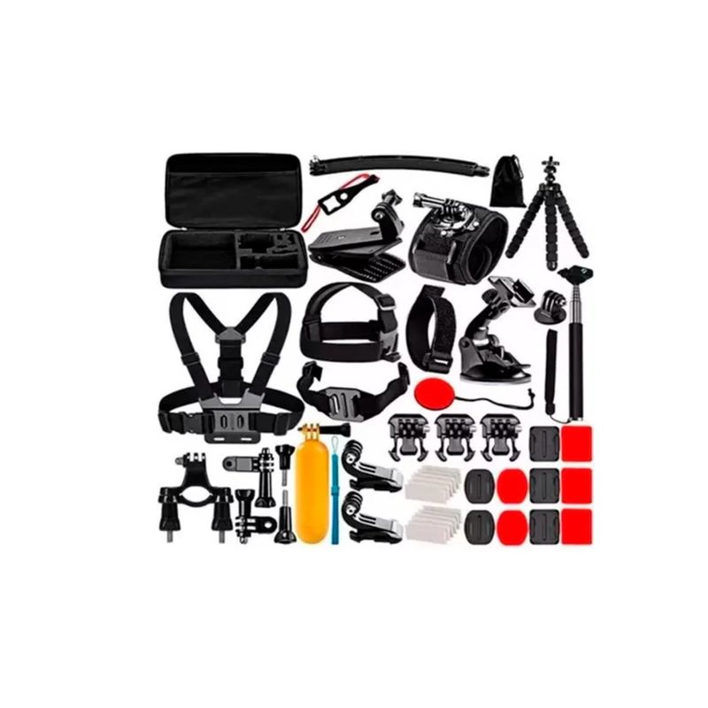 GENERICO - Kit Maleta Gopro Accesorios Para Camara Deportiva 50 P Black