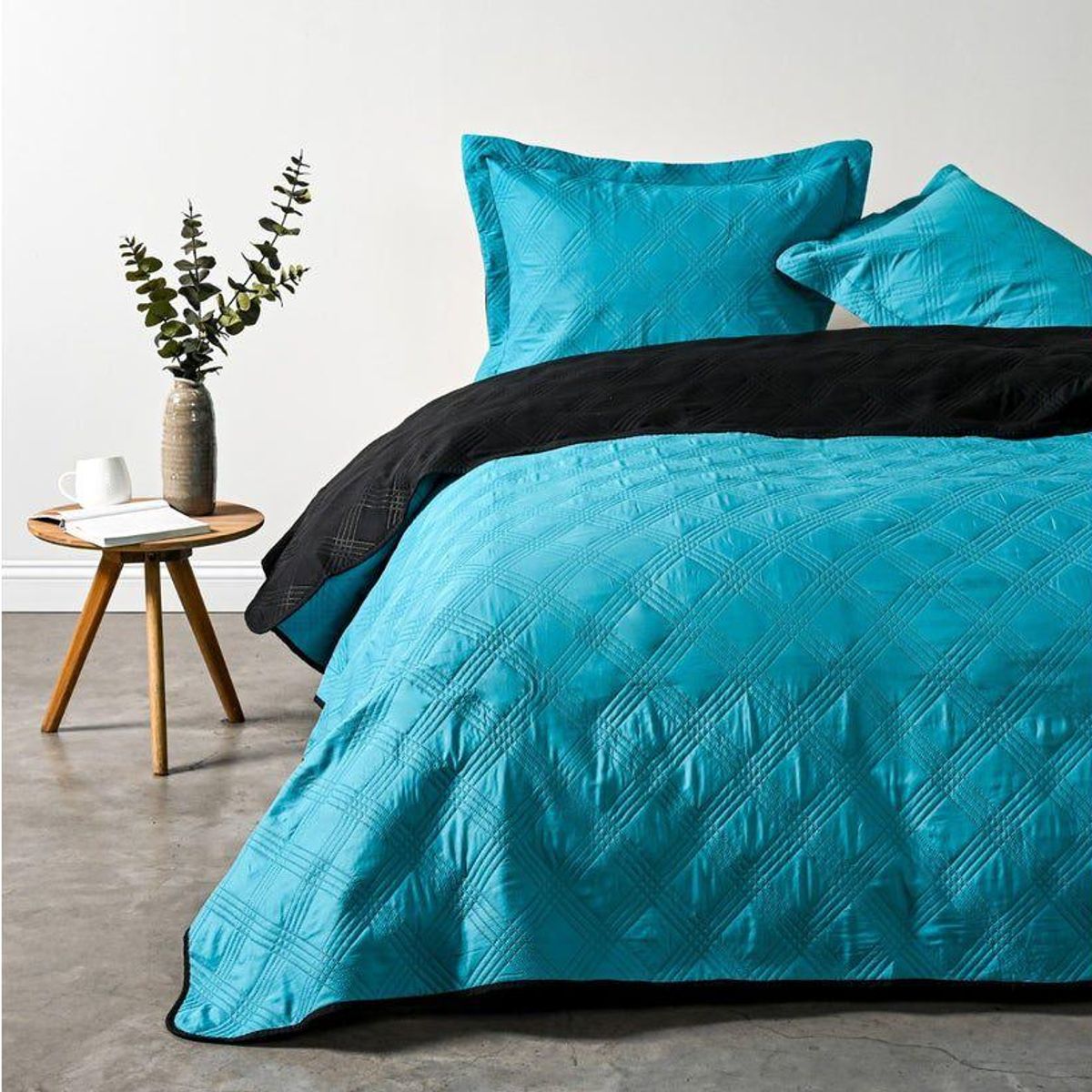 CANNON - Quilt de Verano AF Cannon 2 Plazas. Bicolor Turquesa Negro