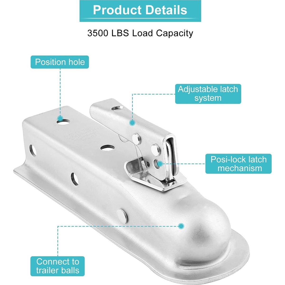 ATURE - Mano Acople Remolque Enganche Carro De Arrastre 2