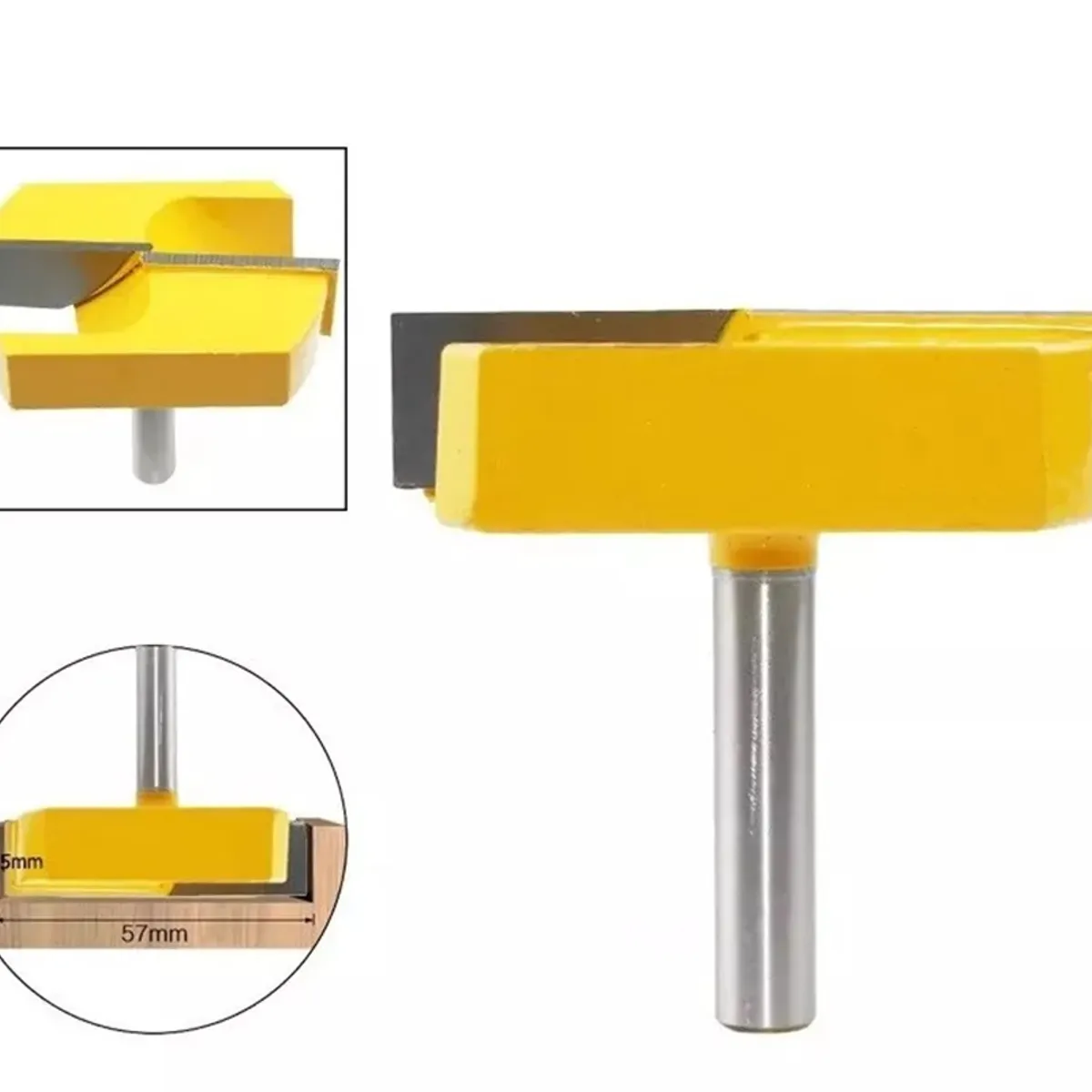 GENERICO - Fresa Madera Rectificadora Vástago ½ X 57 mm Rebaje