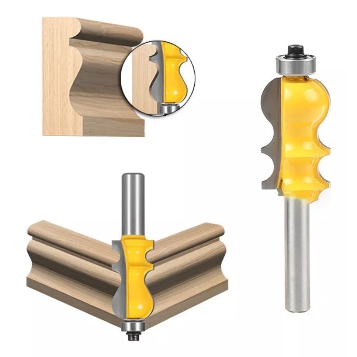 GENERICO - Fresa Madera Moldura Zócalo Marcos Vástago  ¼ X 33.5 mm