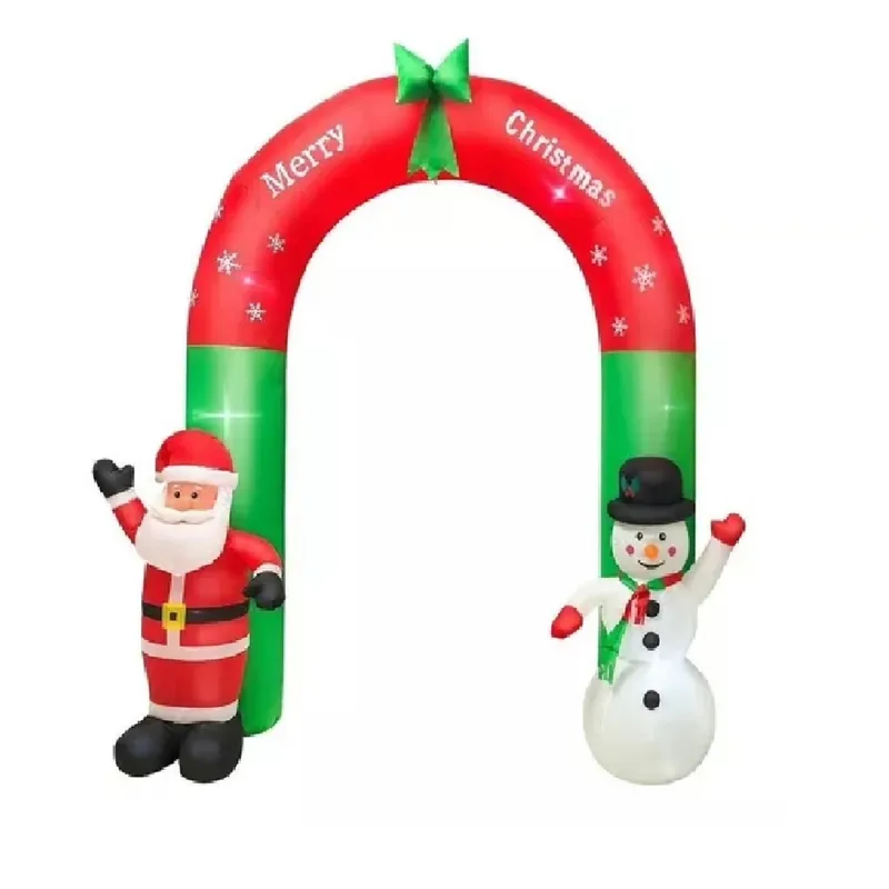 GENERICO - Arco De Navidad Inflable De Papá Noel Y Muñeco De Nieve 2.40 Cm