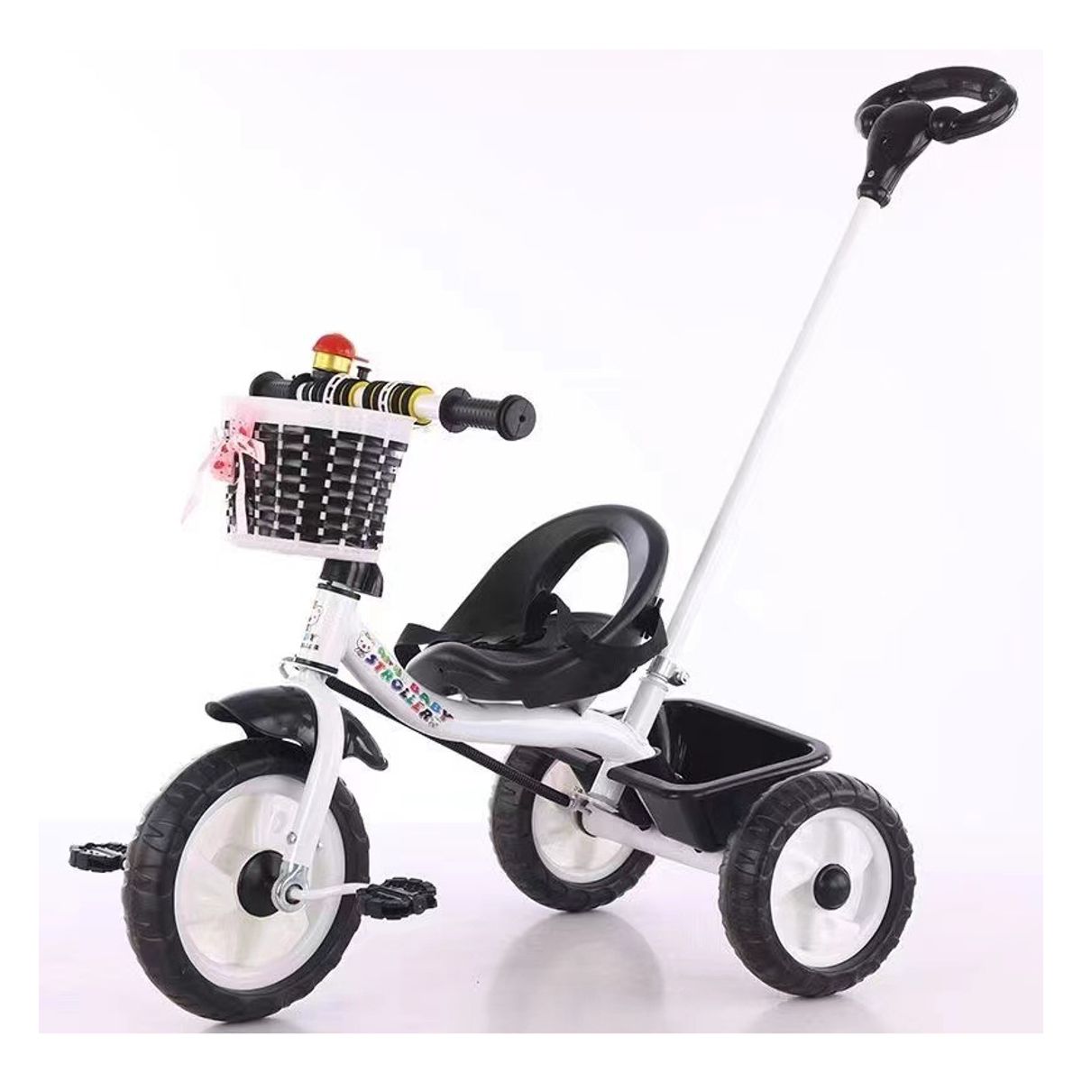 U BUY - Triciclo Infantil Metálico Con Guía Peso Máximo 35kg Blanco