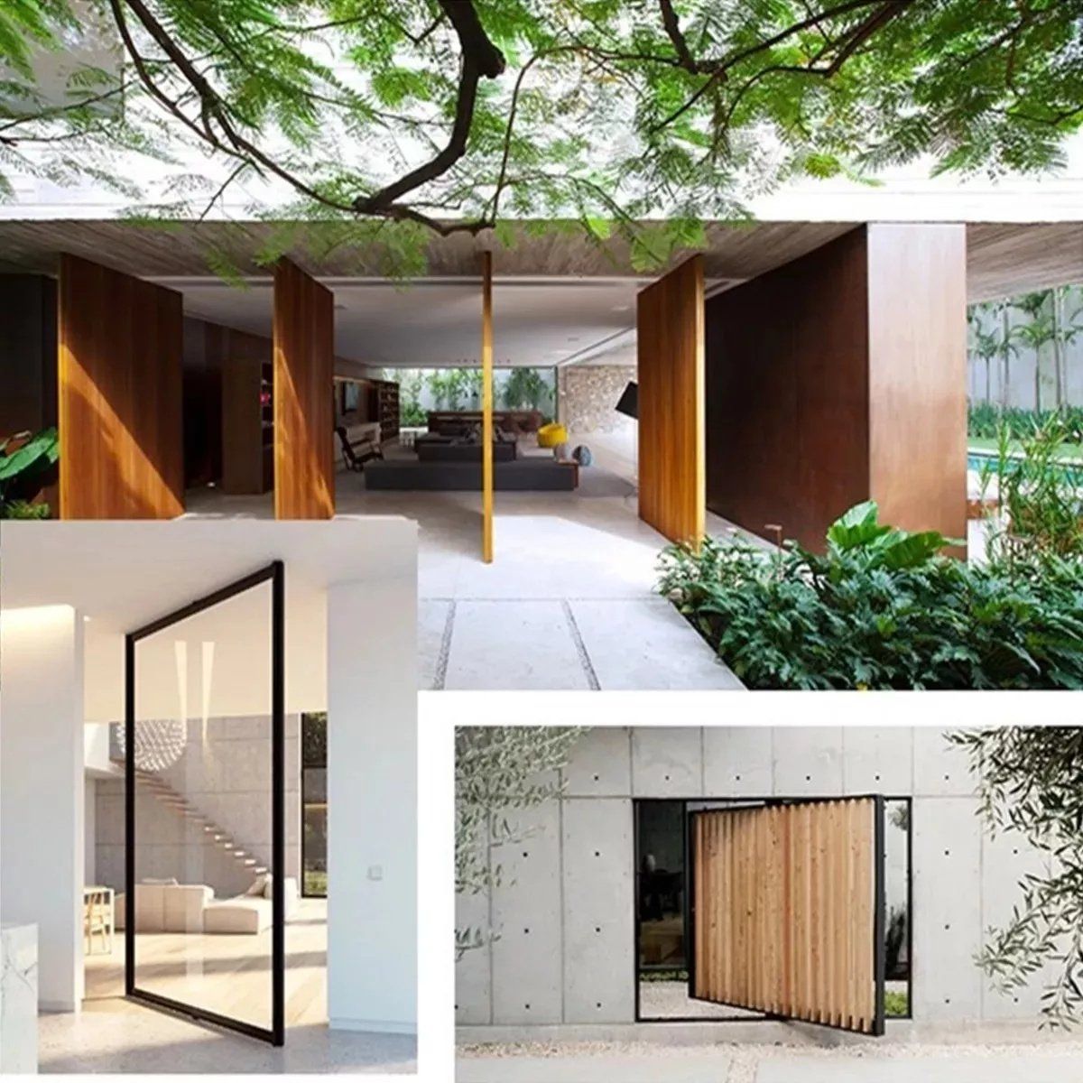 KUANGYE - 2 Bisagra 150mm Puerta Giratoria Pivote Eje Oculta Acero