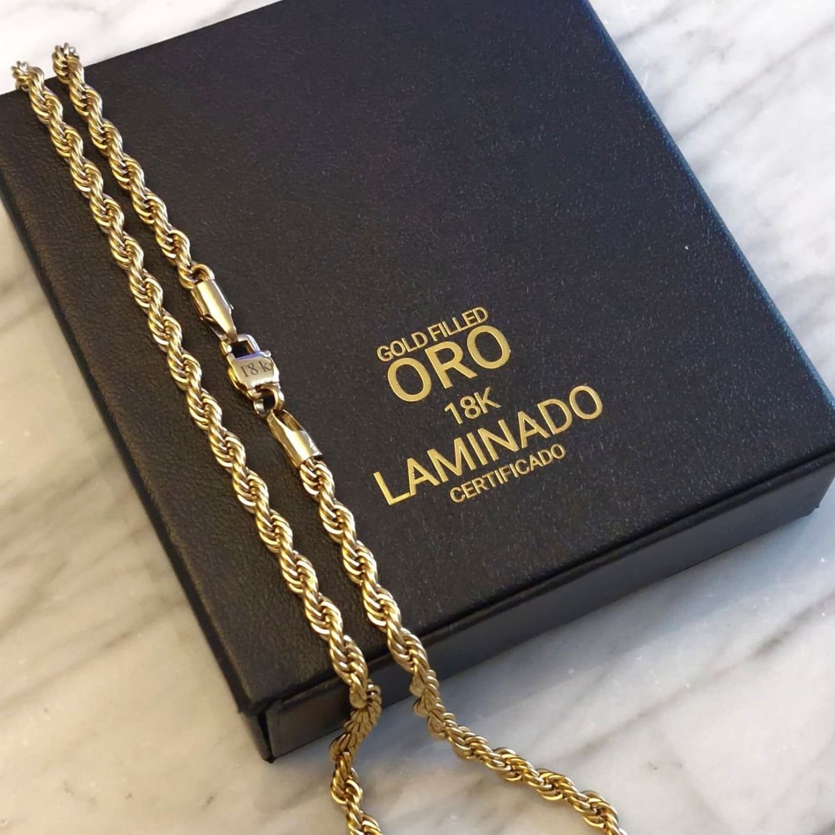 GENERICO - Cadena ORO LAMINADO 18K Tejido TOURBILLON