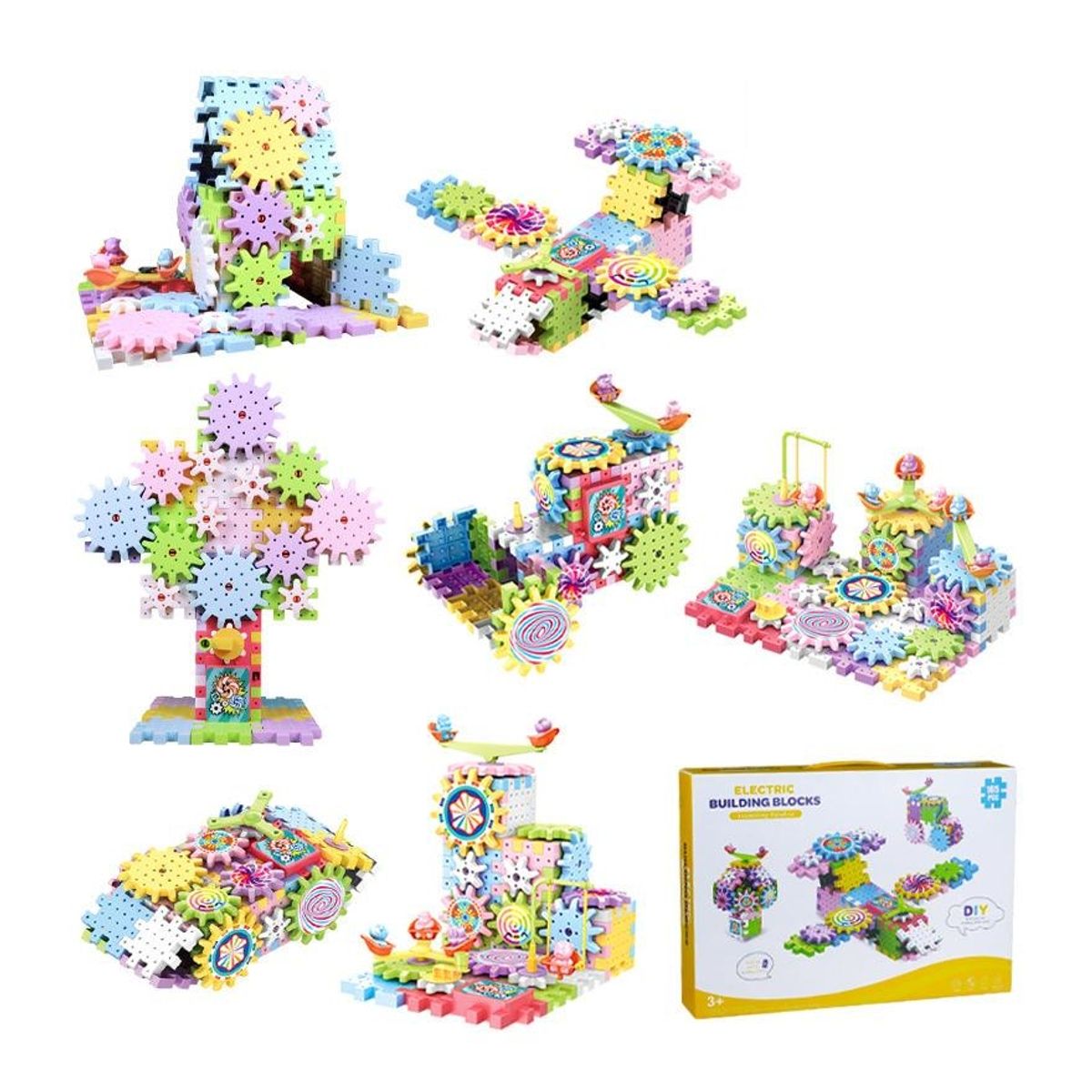 ATURE - Bloques De Construcción 165 Pcs Engranajes Eléctrico Juguete