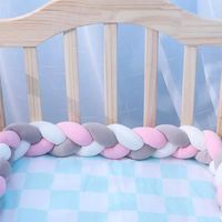 Cojín Trenza Protección Para Cuna De Bebés Rosa 3mts