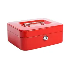 GENERICO - Caja Fuerte Caja Para Guardar Dinero 20x16x9 Cm Rojo