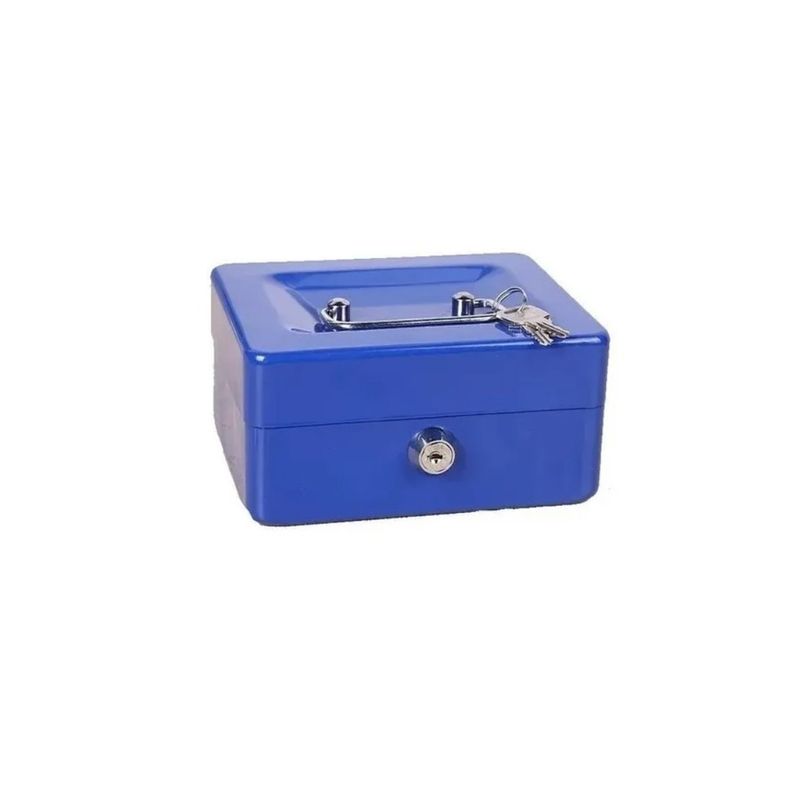 GENERICO - Caja Fuerte Caja Para Guardar Dinero 20x16x9 Cm Azul