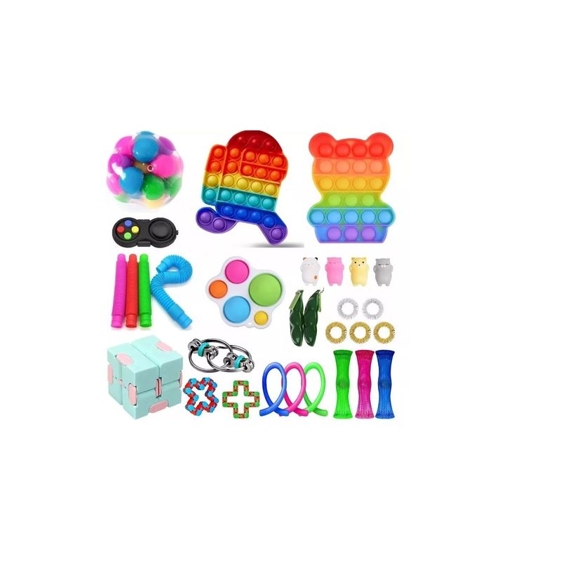 GENERICO - Set 26 Piezas Fidget Cube Juguete Sensorial  Estrés Colores