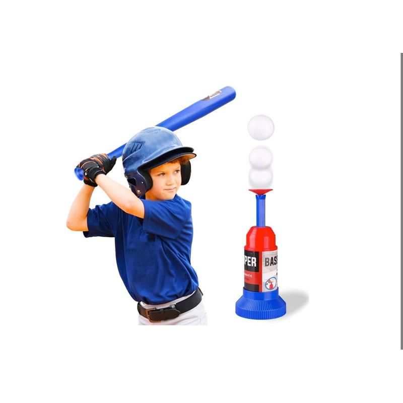 GENERICO - Set Bate Beisbol Con Lanzador De Pelota Juguete Niño Azul