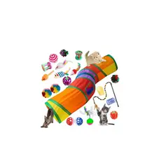 GENERICO - Juego 22 Túnel De Gato Plegable Juguete Mascota Pluma Bola