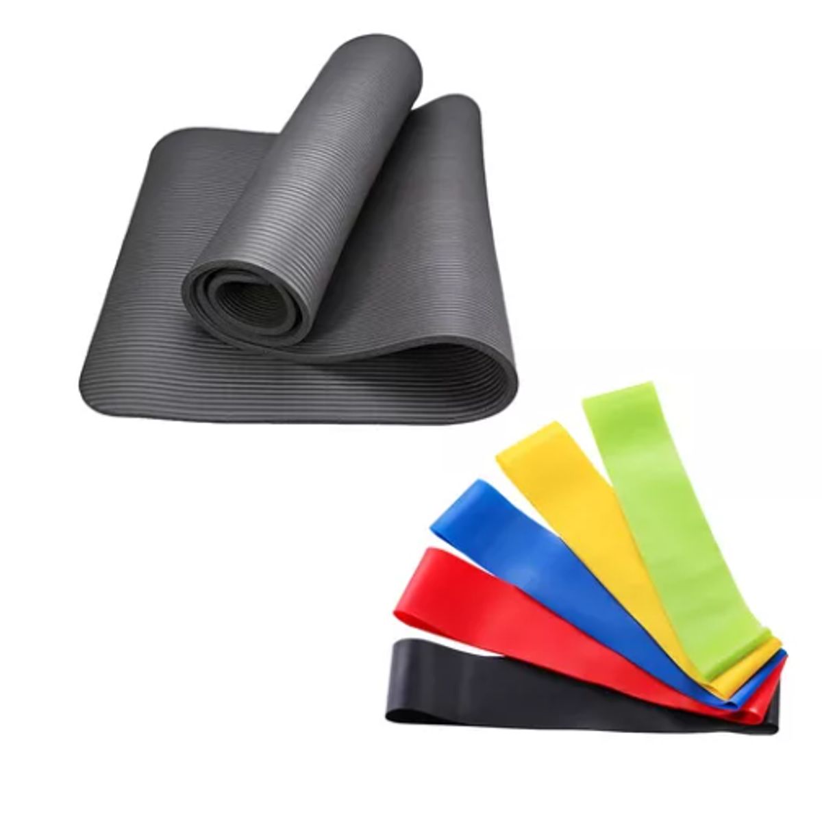 GENERICO - Mat De Yoga Alfombra 15mm + 5 Bandas Elasticas Premium