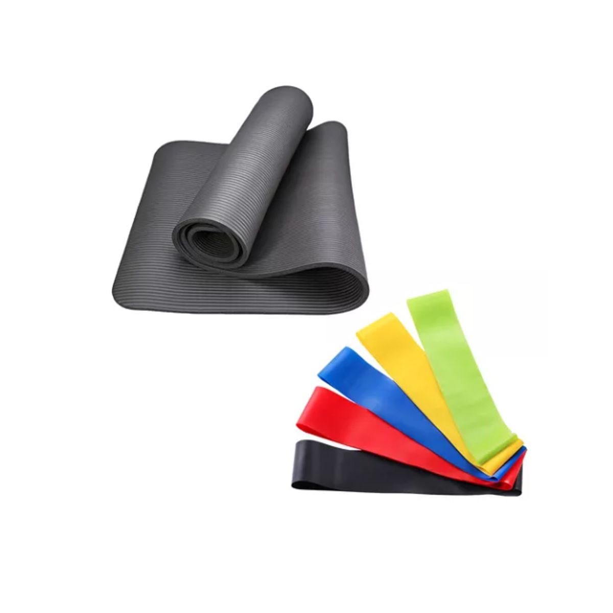 GENERICO - Mat De Yoga Alfombra 15mm + 5 Bandas Elasticas Premium
