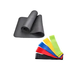 GENERICO - Mat De Yoga Alfombra 15mm + 5 Bandas Elasticas Premium
