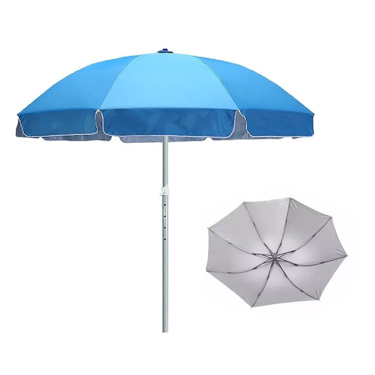 GENERICO - Paraguas Sombrilla Quitasol Filtro Uv Playa Celeste 160cm